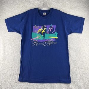 Vintage 1995 The Races at Marengo T-Shirt Adult Men’s Size L Blue Made In USA